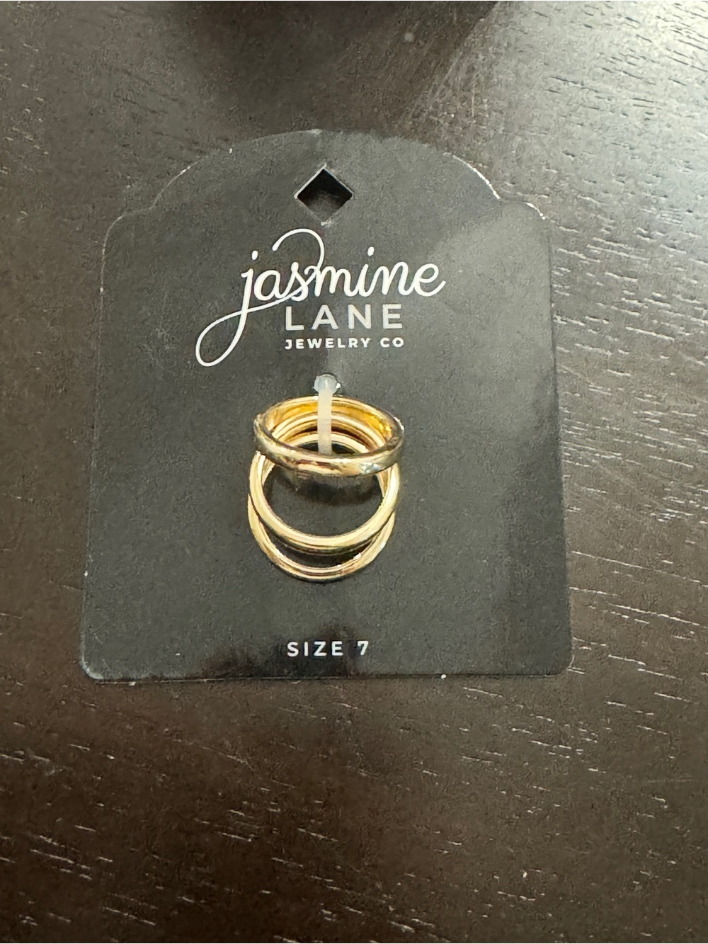 Stackable 3 Gold Tone Solid Band Rings Size 7 Jasmine Lane New Giftable